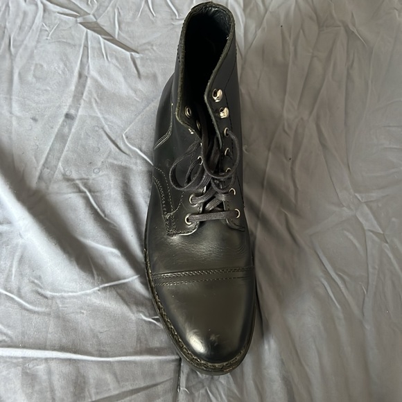 Men's Black Leather Boots - Picture 5 of 8